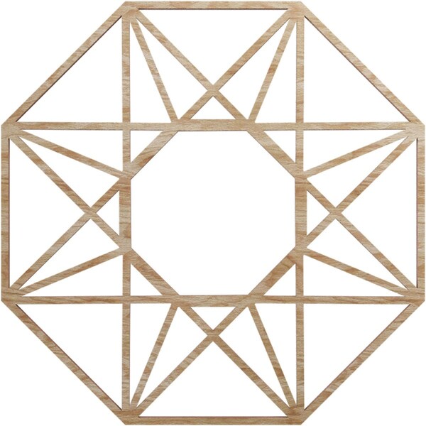 Ekena Millwork Guardian Wood Fretwork Pierced Ceiling Medallion, Red Oak, 16"OD x 6 1/4"ID x 3/8"T CMWP16X16X0375GDRO - main